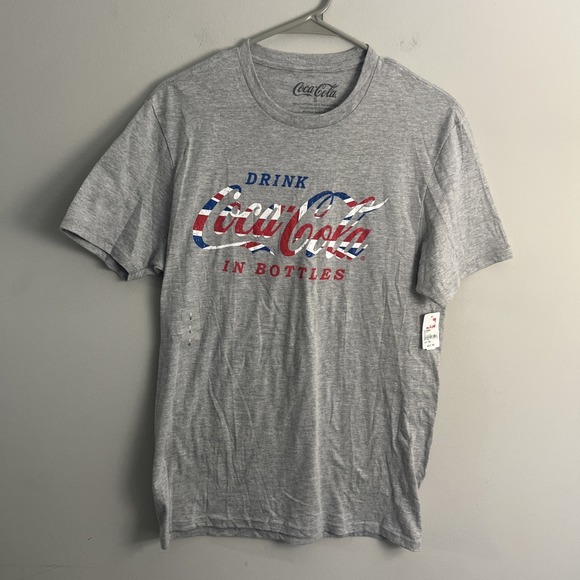Coca-Cola Other - Coca Cola Patriotic USA Flag Men's T-Shirt Gray Small NWT Casual July 4th